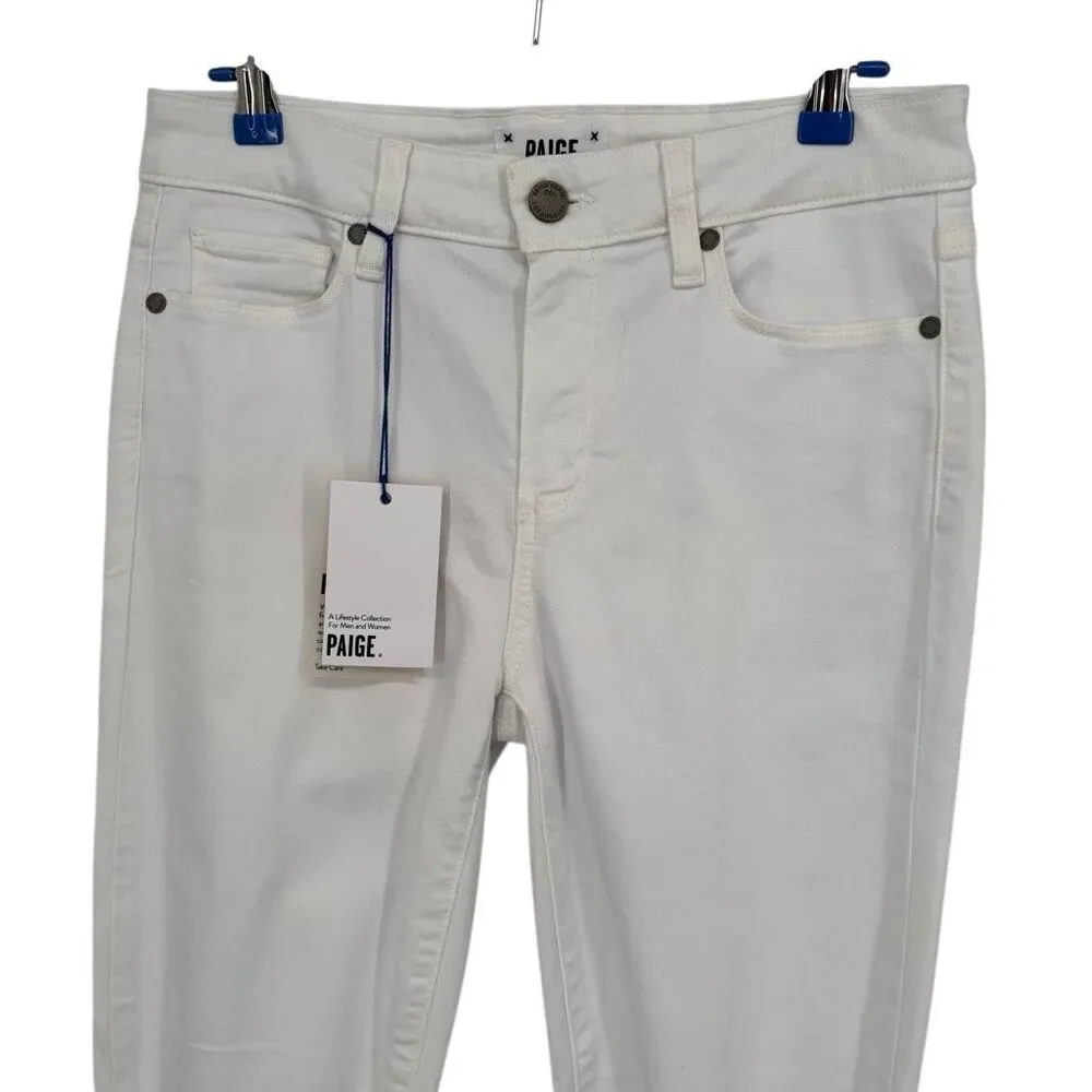 Paige VERDUGO CROP Artica White‎ Destructed Jeans Size 28 NWT
